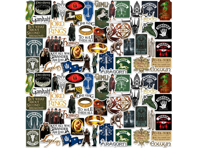 The Lord of the Rings 100 Vinyl Stickers Waterproof Die-Cut Decals Laptop