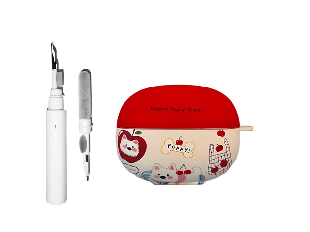 Compatible with SHOKZ OpenDots ONE/OpenDots 2 Case with Keychain Soft IMD Cover with Cleaning Pen, Cute Puppy Dog Design Full Protection...
