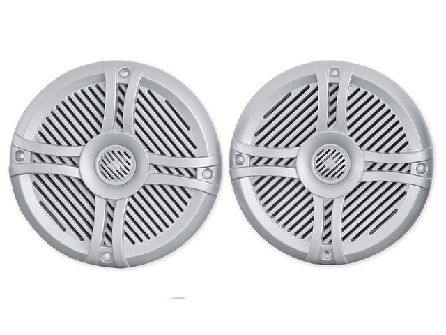 RMSTS65S Pair 800W 6.5' Marine Boat Speakers Silver 4 Ohm, Waterproof, PEI Dome Tweeter, High Power Handling, for Boats and Outdoor Use