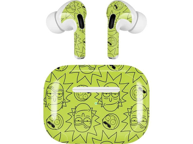 Decal Audio Skin Compatible with Apple AirPods Pro - Officially Licensed Adult Swim Rick and Morty Rick and Morty All Over Print Design