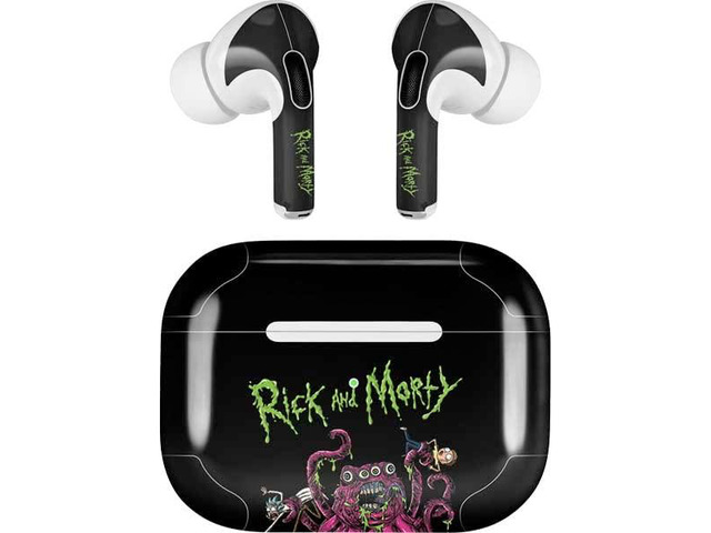 Decal Audio Skin Compatible with Apple AirPods Pro - Officially Licensed Adult Swim Rick and Morty Tentacle Attack Design