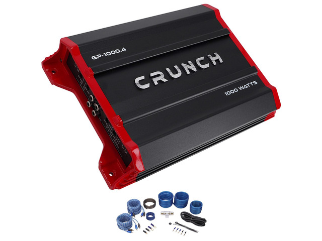 Car Audio Bundle with Crunch GP-1000.4 1000W 4-Channel Amplifier Class A/B, Built-in Crossover, Rockville RWK82 8 Gauge 4-Channel Wiring Kit with...