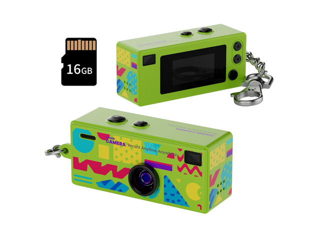 Mini Keychain Digital Camera, 1080P HD Video Recorder, Mirco Thumb Camera, Digicam,Video Recording,Bag Charm for Vlog Kids Adult Students (Green)