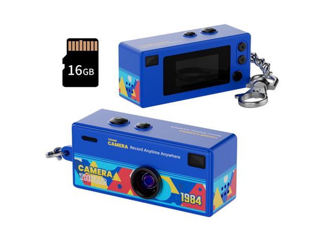 Mini Keychain Digital Camera, 1080P HD Video Recorder, Mirco Thumb Camera, Digicam,Video Recording,Bag Charm for Vlog Kids Adult Students (Blue)