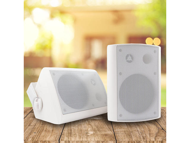 ES502 500 Watts 2-Way 5.25' Outdoor Indoor Speakers with Powerful Bass Effortless Mounting Swivel Brackets All Weather Resistance Expansive...