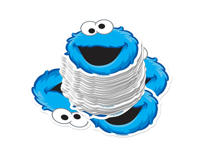 Sesame Street Cookie Monster Face 200 Vinyl Stickers Waterproof Die-Cut Car
