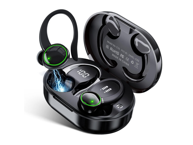 for Motorola Edge (2021) Wireless Earbuds Bluetooth Headphones 48hrs Play Back Sport Earphones with LED Display Over-Ear Buds with Earhooks...