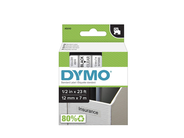 Authentic D1 Label l Labels for LabelManager COLORPOP and LabelWriter Duo Label Makers Great for Organization Indoor or Outdoor Use ½ (12mm) Black...