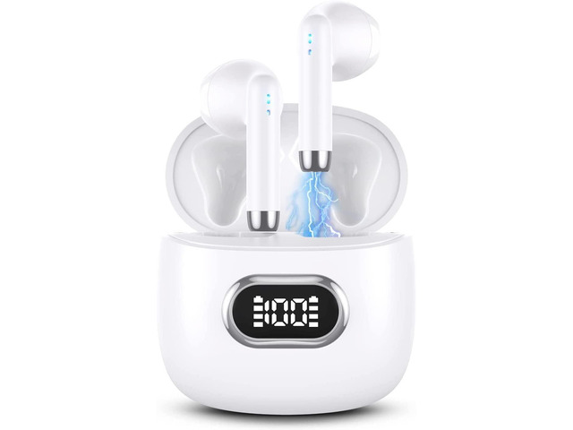 Wireless Earbuds for Jitterbug Smart3 Bluetooth 5.3 Headphones with LED Display Charging Case, Waterproof IPX7 Hands-Free Headset with Mic, Hi-Fi...