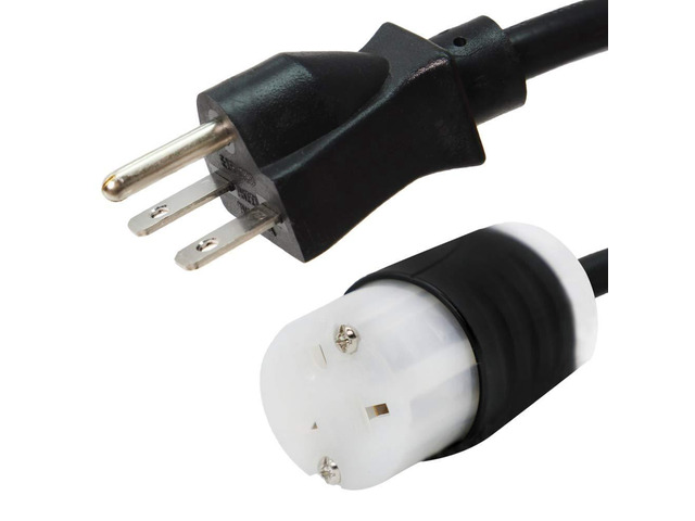 NEMA 6-15P to 6-20R Plug Adapter - 1 Foot, 15A/250V, 14 AWG - IBX-5857-01