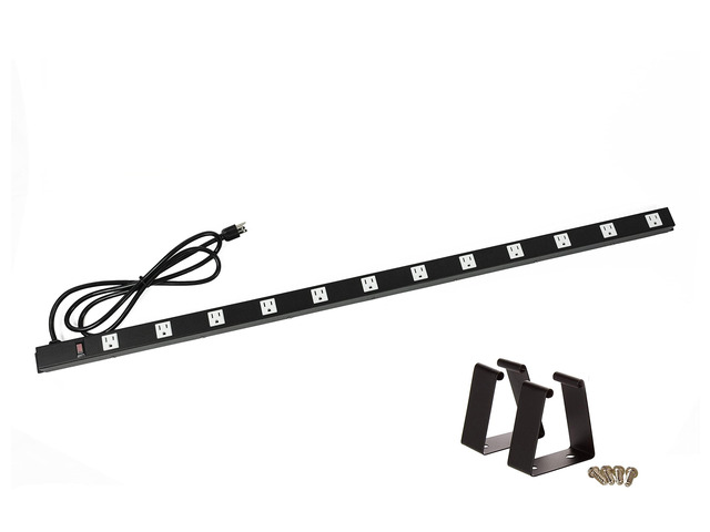 12 Outlets 4 Feet Body Heavy Duty Metal Surge Protector Power Strip (12 outlets 15 feet Power Cord 4 feet Body)