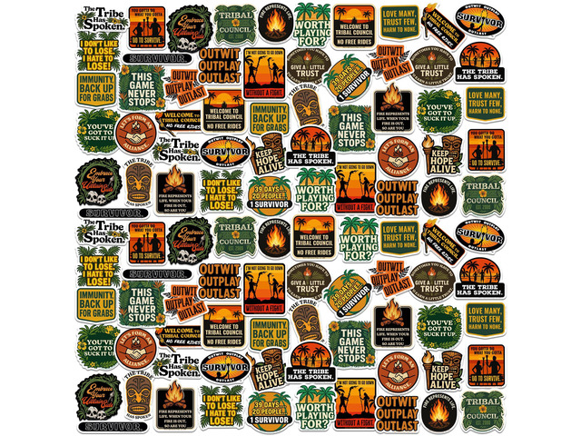 Survivor Iconic Quotes 150 Vinyl Stickers Waterproof Die-Cut Decals Laptop
