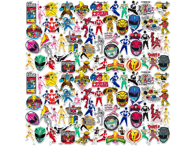 Mighty Morphin Power Rangers 200 Vinyl Stickers Waterproof Die-Cut Decals