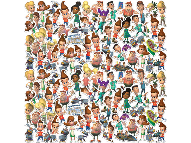 The Adventures of Jimmy Neutron: Boy Genius 200 Vinyl Stickers Waterproof