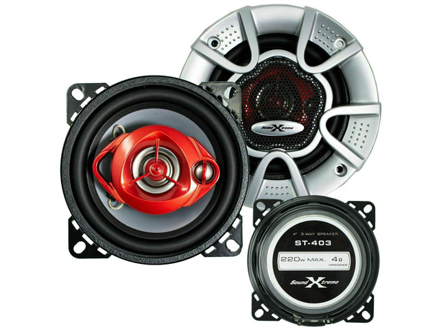 Pair of 4' in 3-Way 220 Watts Coaxial Car Speakers CEA Rated (2 Speakers)