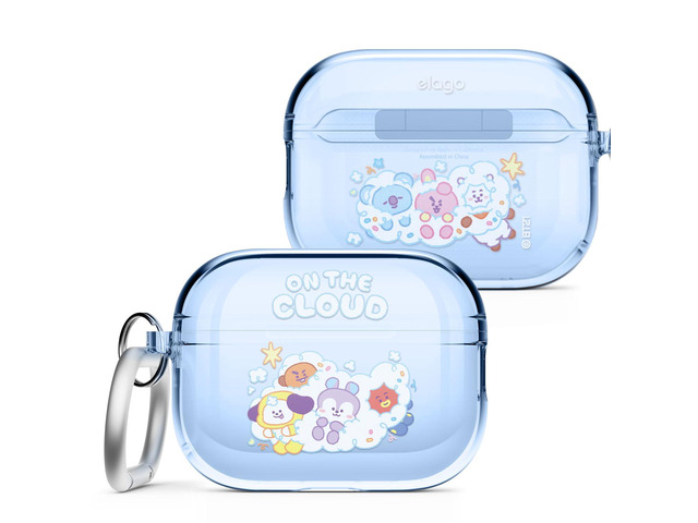 l BT21 On the Cloud Case for AirPods Pro 2 Protective Case Cover, Transparent Shockproof, Gel Tape Included, Wireless Charging, Reduce Yellowing...