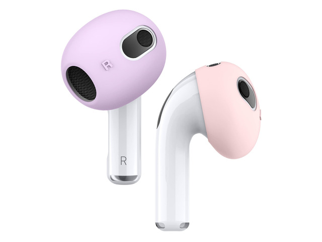 2 Pairs AirPods 3 Ear Tips Cover for AirPods 3 Anti Slip Silicone Cover, Anti Scratches (2021) [Fit in The Case] (1 Pair of Each) (Lovely Pink &...