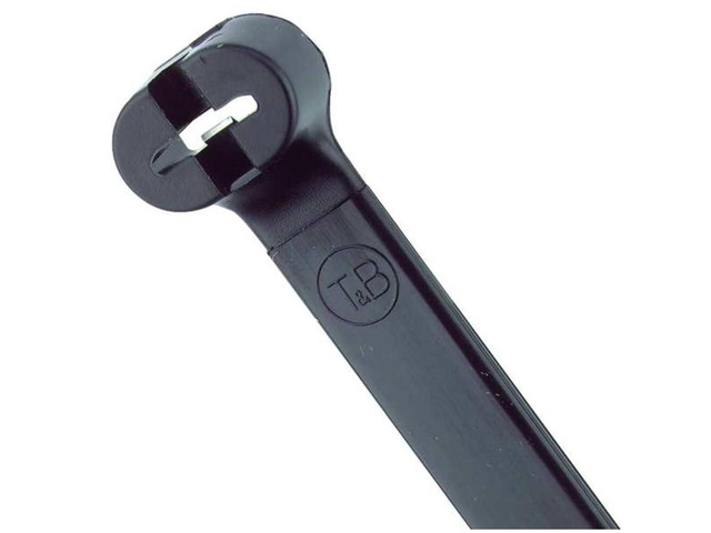 Cable Tie, 24-1/2 in L, 7 in Max Bundle Dia., Black, Nylon 6/6, 120 lb Strength, 50 PK - 1 Each