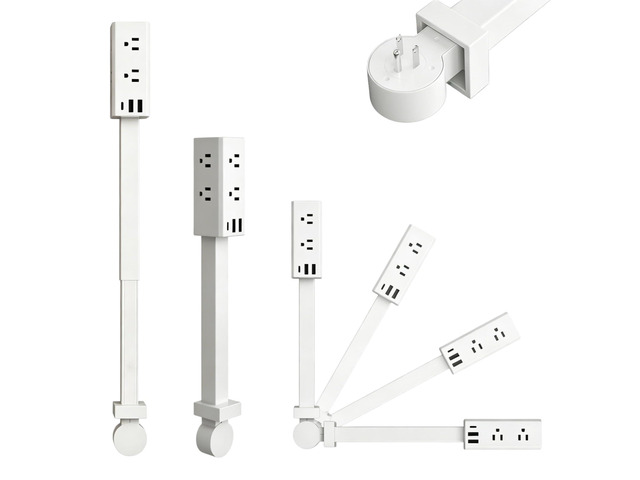 Electrical Outlet Extender Stick, 360° Rotating Outlet Extender, Power Strip with 6 Outlets & 3 USB Ports,Rotating Plug Power Hub for Bedroom,...