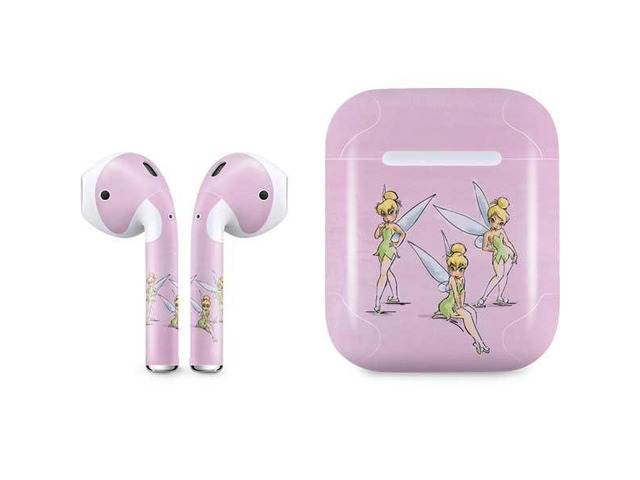 Decal Audio Skin Compatible with Apple AirPods - Officially Licensed Disney Tinker Bell Water Color Art Poses Design