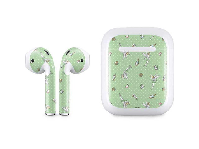 Decal Audio Skin Compatible with Apple AirPods - Officially Licensed Disney Tinker Bell Trinkets Pattern Design
