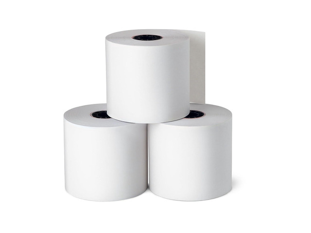 Adding Machine, Register, and Calculator Rolls 2 1/4' x 130' 1-Ply, 12/Pack 1-ply rolls for registers, adding machines, and calculators in offices