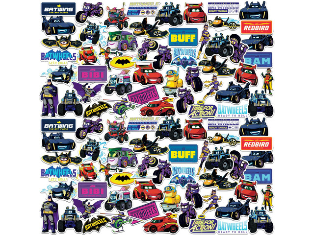 Batwheels 200 Vinyl Stickers Waterproof Die-Cut Decals Laptop Water Bottle