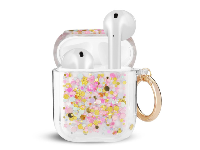 Gadgets Air Pod Case for Protection - Compatible with 1st & 2nd Generation Apple AirPods- Lightweight Case with Key Ring - Easy to Use - Glitter...