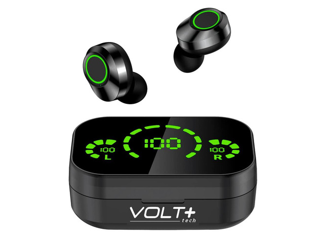Pro Earbuds Wireless V5.3 LED Compatible with Samsung Galaxy S21 IPX4 Water & Sweatproof/Noise Reduction/Quad Mic Plus 1200mah PowerBank