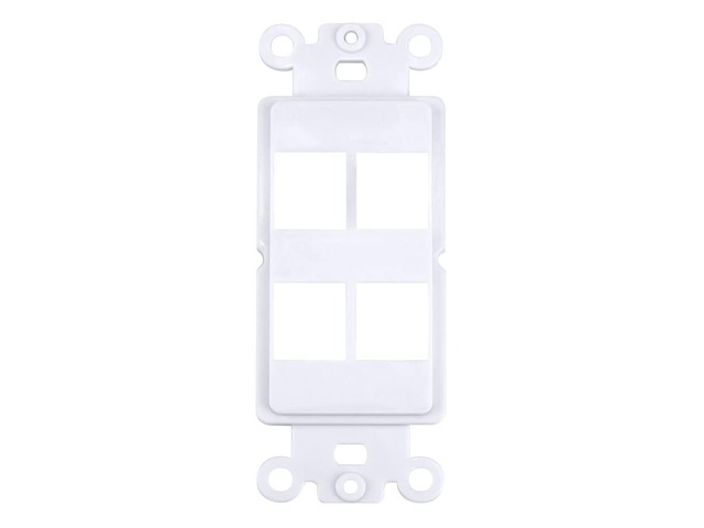 4-Port Single Gang Keystone Decora Style Insert Strap, Pack of 10