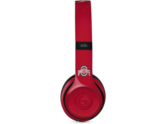 Decal Audio Skin Compatible with Beats Solo 3 Wireless - Officially Licensed Ohio State University Buckeyes Red Logo Design