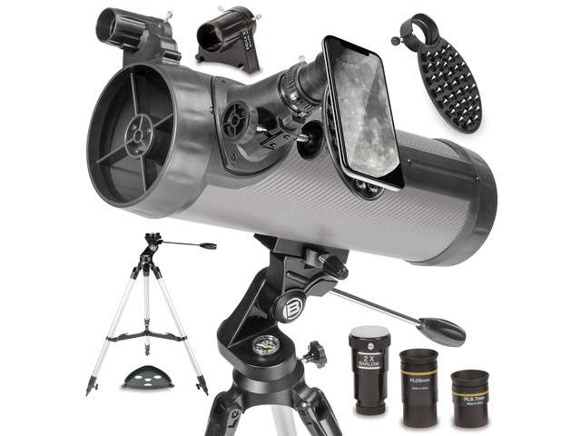 National Geographic 114mm Reflector Telescope with Eyepieces Mount Smartphone Adapter for Astronomy Astrophotography