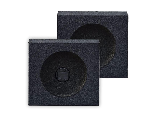 QPower QBomb QBTW6.5 Single 6.50 Inch Heavy Duty MDF Material Car Audio Speaker Enclosure Boxes with Bedliner Spray Coating Finish, 2 Pack
