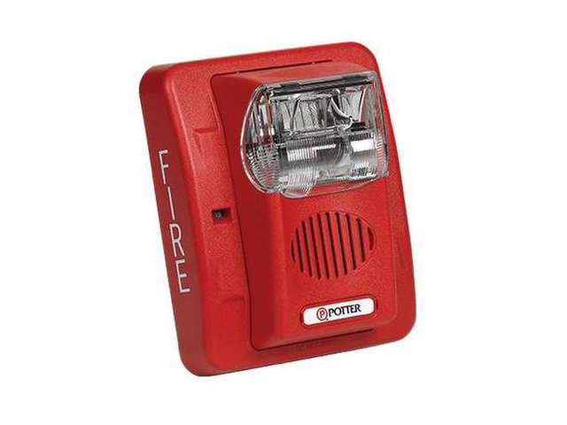 Potter Electric Signal HS-24WR(4890030) 24V Dc Wall Mount Horn Strobe Red Body