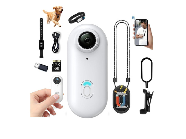 4K HD Mini WIFI Action Camera, Thumb-Sized POV Portable Body Camera,Wearable Sport Cam,with Magnetic Lanyard,360°Rotatable Clip, Suitable for...