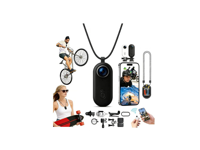 4K Magnetic POV HD Body Camera,Magnetic Necklace Camera for Motorcycle,Wearable Wide Hands-Free Sports Cameras,Compact Thumb Mini Cameras,for...