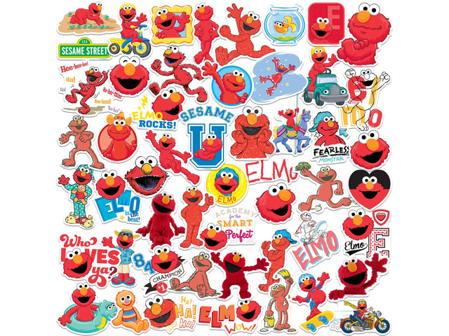 Sesame Street Elmo 50ct Vinyl Sticker, Tablet, Elmo Character Variety Set