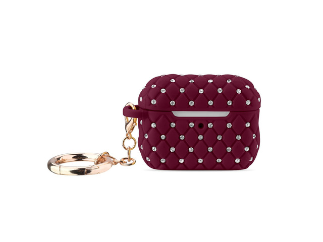 Case Compatible with AirPod Pro 2 Protective Cover with Keychain (516-Burgundy)