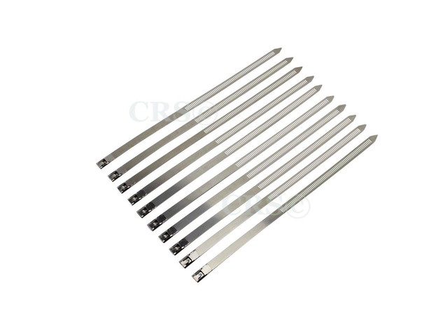 JC Performace Products USA (10 Pack) 310 Stainless Steel Cable Ties Positive Locking Ladder Hose Clamps