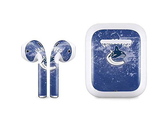 Decal Audio Skin Compatible with Apple AirPods - Officially Licensed NHL Vancouver Canucks Frozen Design