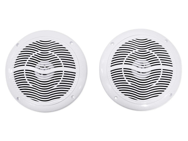 RMC65W White Pair 6.5' Waterproof Marine Boat Speakers, 2-Way 600W Peak / 150W RMS CEA Compliant, 4 Ohm, Polypropylene Cone, ABS Basket, UV...