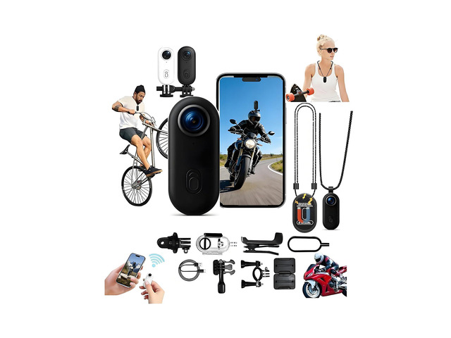 4K Magnetic POV HD Action Camera,Magnetic Necklace Camera for Motorcycle,Wearable Wide Hands-Free Sports Camera,Compact Thumb Mini Cameras,for...