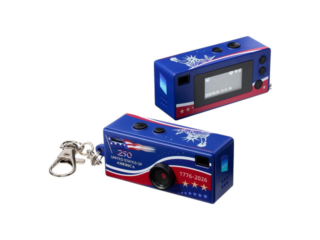 CharmSnap Mini Keychain Digital Camera 2MP 1080P Full HD, Portable Pocket Point & Shoot Camera (America 250)