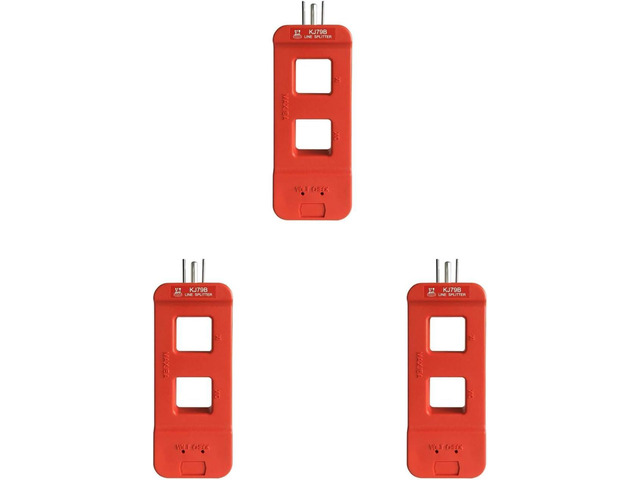 KJ79B AC Line Splitter, Line Splitter for Clamp Meter, 10x Measurement, 15A Max Current, for US Outlets(red) (KJ79B red 3pcs)