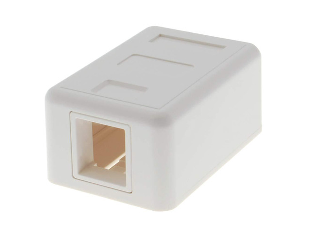 Keystone Jack Surface Mount Box White, Biscuit for RJ45, RJ11, RJ12 Keystone Jacks, UL Listed, RoHs Compliant (50-Pack, 1-Port)