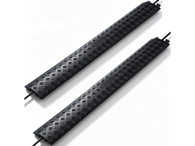 Heavy Duty Cord Cover 2 Pack 40 Inch Cable Protector Ramp 8800 lbs, Outdoor Floor Wire Cover with 1.6' Wide Channel, Modular Interlocking Anti Trip...