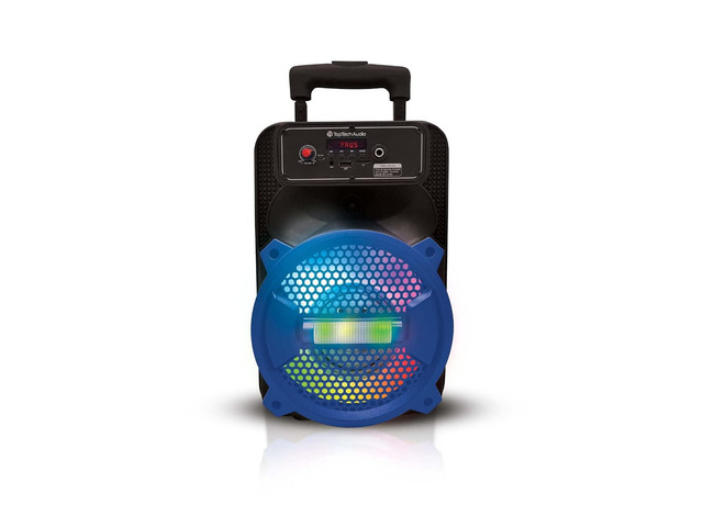 Top Tech Rock-8 Fully Amplified 1500W Portable Bluetooth Speaker, 8-Inch Woofer, LED Lights, 5-Hr Rechargeable Battery, USB, TF Card, FM Radio, AUX...