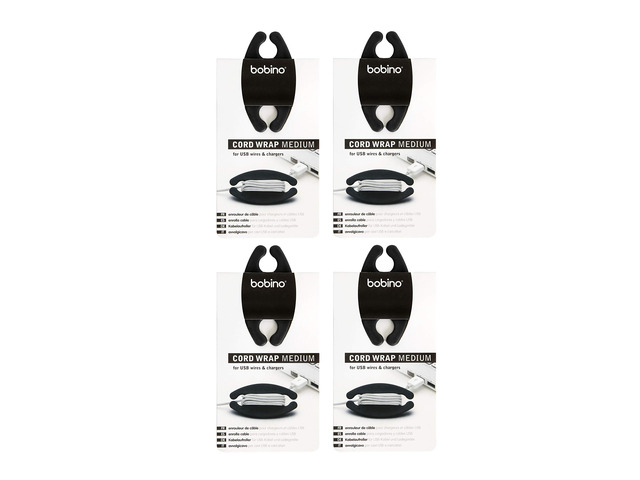Cord Wrap Value Bundles - Medium - Black - Pack of 4 (4)