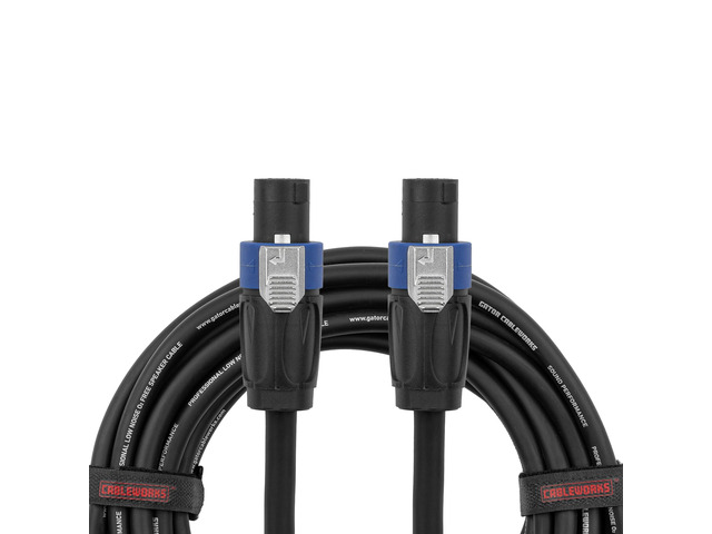 By Gator Cases Composer Series Deluxe 50 Foot Twist Lock Connector to Twist Lock Connector Speaker Cable, (GCWC-SPK-50-2TL)