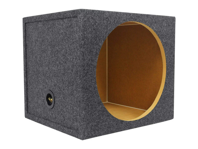 RGS15 Single 15' Sealed Car Sub Enclosure, 2.03 Cu Ft, 3/4' MDF Subwoofer Box Made in USA, Gold Spring Loaded Terminals, Fits Most 15' Subs,...
